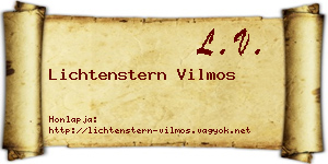 Lichtenstern Vilmos névjegykártya